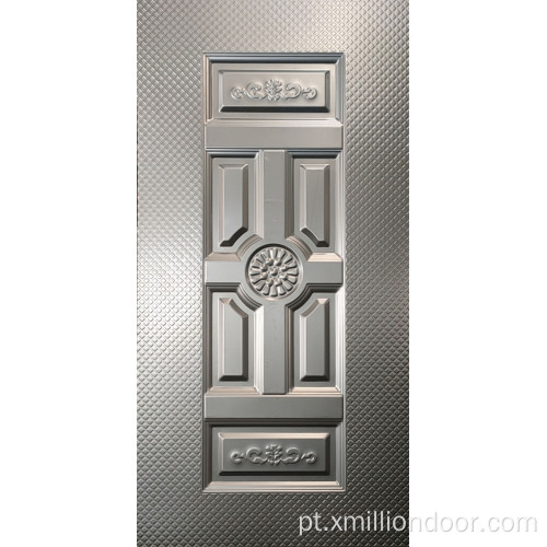 Folha de portas de aço em relevo decorativo